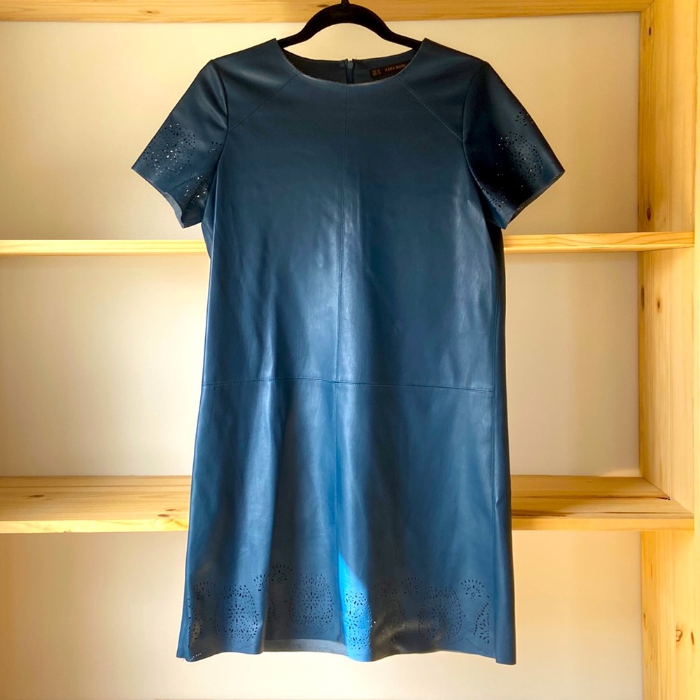 Zara Faux Leather Mod Mini Dress